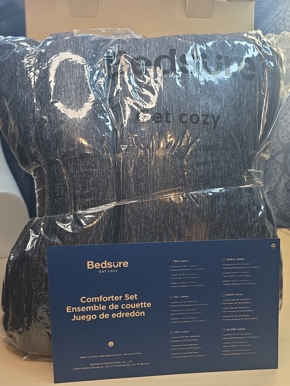Bedsure Twin Cationic Cooling Comforter Set - Jet Black 2 Piece